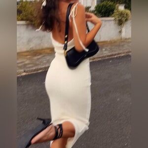 knit maxi low back dress